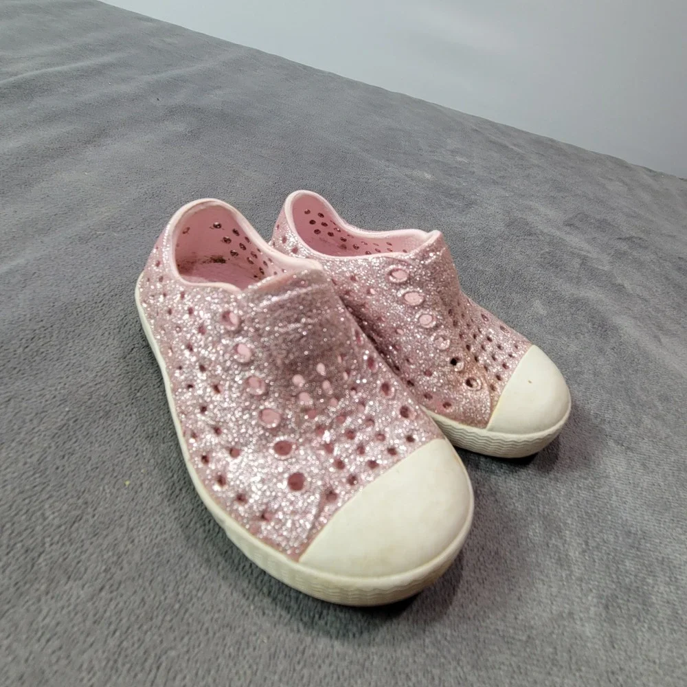 Native‎ Shoes Glitter Pink Jefferson Child Size 10 Toddler Water Shoes